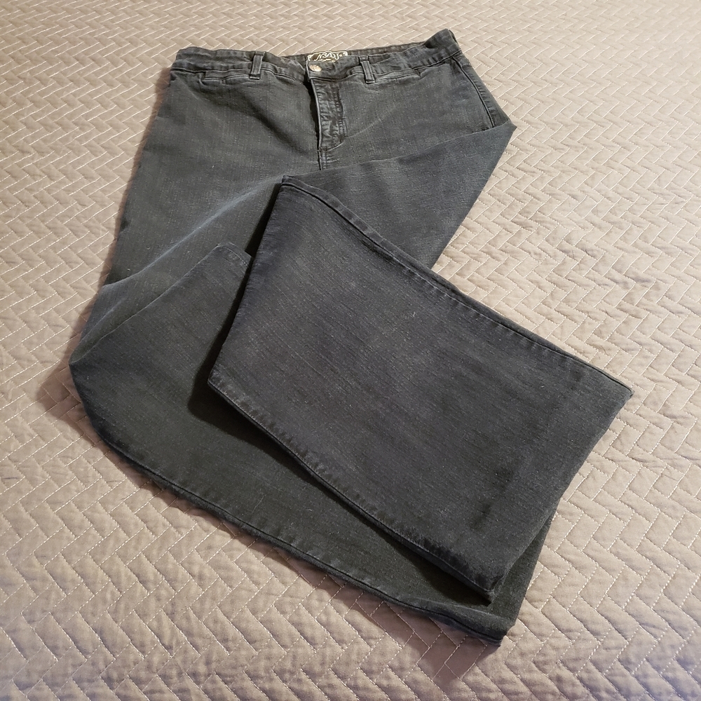 NYDJ Navy Wide Boot Cut Jeans 12